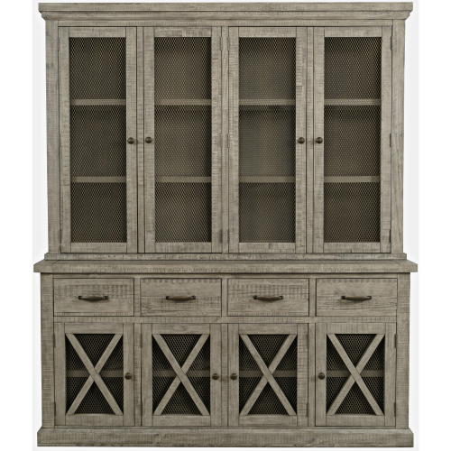 Telluride Sideboard Buffet Hutch w/ LED Lights Driftwood Grey